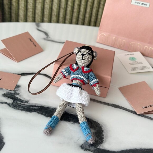 Miu Miu Accessories - Miu Miu Woven Doll Keychain Flower